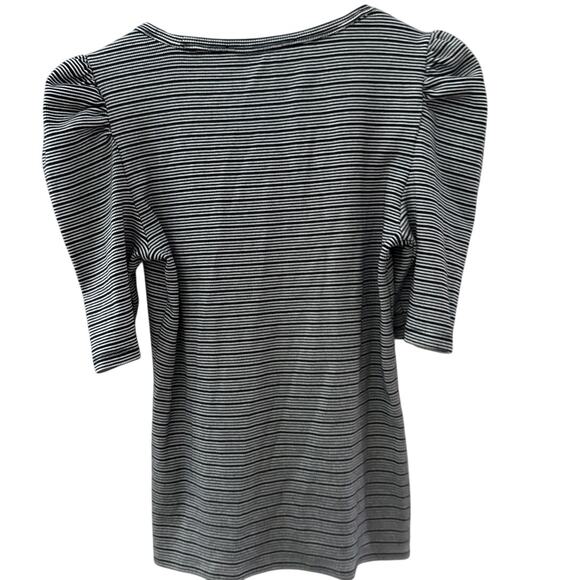 Veronica Beard Starling Striped Puff-Sleeve Top Black & White Size Small - Picture 5 of 12